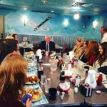 Bernie Sanders campaigned at the Airport Diner, in Manchester, N.H.