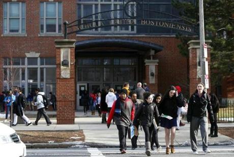 Students left Boston Latin School on Wednesday. Nearly half of Latin School?s students are white, compared to 14 percent districtwide.
