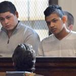 Jose Vasquez Ardon (left) and Cristian Nunez-Flores, both 17, face a murder charge in the death of Omar Wilfredo Reyes, 19.