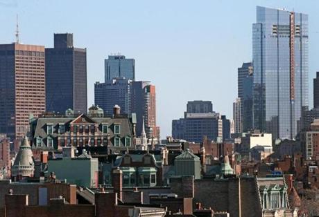 BOSTON, MA - 1/21/2016: LOTS OF TOWERS past and presnt on the Boston skyline Millennium Tower (David L Ryan/Globe Staff Photo) SECTION: METRO TOPIC stand alone photo
