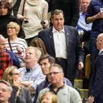 GOP presidential candidate Chris Christie attended the Bruce Springsteen concert at TD Garden in Boston Thursday night. 