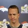 Denver Broncos quarterback Peyton Manning speaks to reporters in Santa Clara, Calif., Thursday, Feb. 4, 2016. (AP Photo/Jeff Chiu)