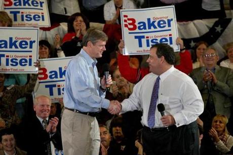 Chris Christie campaigned with Charlie Baker in 2014.
