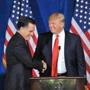 Businessman Donald Trump (R) shakes hands with Republican presidential hopeful Mitt Romney after announcing his endorsement of Romney at Trump International Hotel & Tower on February 2, 2012 in Las Vegas, Nevada ahead of the February 4 Nevada caucus. AFP PHOTO/Stan HONDA (Photo credit should read STAN HONDA/AFP/Getty Images)