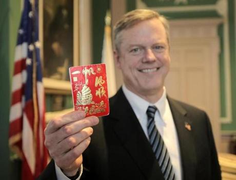 Charlie Baker soon learned the meaning of lucky money.
