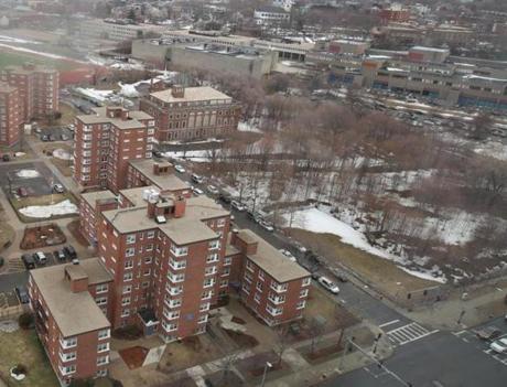 A view of the Tremont Street property in Roxbury where a mixed-used development is proposed.
