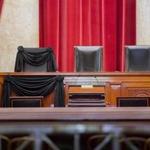 Justice Antonin Scalia?s chair was draped in black wool crepe last week. 