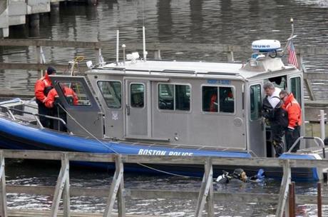A Boston Police diver searched for Zachary Marr.
