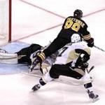 Boston, MA - 02/24/16 - (2nd period) Boston Bruins left wing David Pastrnak (88) scores his second goal of the game on a diving Pittsburgh Penguins goalie Marc-Andre Fleury (29) for a 2-0 lead over the Penguins in the second period. The Boston Bruins take on the Pittsburgh Penguins at TD Garden. - (Barry Chin/Globe Staff), Section: Sports, Reporter: Fluto Shinzawa, Topic: 25Bruins-Penguins, LOID: 8.2.1828431536. 