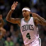 Boston, MA - 02/25/16 - (4th quarter) Boston Celtics guard Isaiah Thomas (4) reacts after draining a three pointer to give the Celtics a 106-95 lead in the less than 4 minutes left in the game. The Boston Celtics take on the Milwaukee Bucks at TD Garden. - (Barry Chin/Globe Staff), Section: Sports, Reporter: Adam Himmelsbach, Topic: 26Celtics Bucks, LOID: 8.2.1883123378.