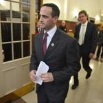 Somerville Mayor Joseph Curtatone arrived at a press conference held to respond to criticism by Wynn Resorts over delays to its planned Everett casino. 