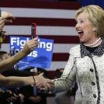 Democratic presidential candidate Hillary Clinton greeted supporters in Columbia, S.C. 