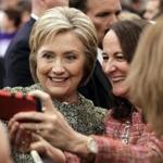 Democratic presidential candidate Hillary Clinton posed for a selfie with a supporter after speaking in Nashville on Sunday.