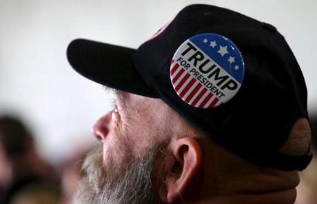 A supporter looked on as he waited for Donald Trump to speak in Ohio.
