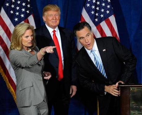 Donald Trump endorsed former Massachusetts Governor Mitt Romney (right) in 2012. Some have suggested Romney could be a possible third-party candidate against Trump this year.
