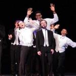 Yale basketball player Brandon Sherrod is shown in an undated Yale University photo performing with the Whiffenpoofs. In 2014-15, he took a season off from basketball to participate in the singing group. (Photo: Yale University) 