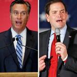 In a blistering speech, Mitt Romney (left) warned the masses about Donald Trump?s ascension while Marco Rubio (right) fizzled out on Super Tuesday. 