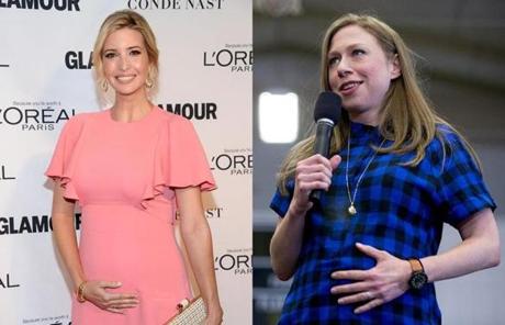 From left: Ivanka Trump and Chelsea Clinton.

