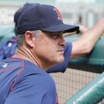 John Farrell looked on as the Red Sox played a spring training game against the Twins Wednesday.