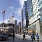 Construction took place on two buildings in the Seaport District last month.
