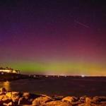 The aurora borealis as seen from York, Maine, Sunday night.
