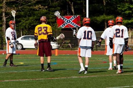 Walpole boys? lacrosse took on Weymouth in a 2010 match where the confederate flag could be seen. 
