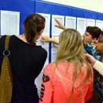 Foxborough 03/01/2016 : A lottery was held for enrollment at the Foxborough Regional Charter School. Families came to the schools gymnasium to find out if they were selected to attend next year. They gather to see if their number was posted on the wall. Photo by  (regional) 