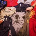 Wounded Warrior Project paraphernalia.