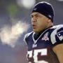 FILE - In this Jan. 10, 2010, file photo, New England Patriots linebacker Junior Seau (55) warms up on the field before an NFL wild-card playoff football game in Foxborough, Mass. From perennial champion Charles Haley to the incredibly durable Mick Tingelhoff to the Bus, Jerome Bettis, the 2015 class for the Pro Football Hall of Fame is a versatile and impressive bunch. Sadly, one inductee, linebacking great Seau, who committed suicide three years ago, will be missing for inductions Saturday, Aug. 8, 2015. (AP Photo/Charles Krupa, File)