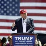 Republican presidential candidate Donald Trump spoke Saturday at a rally in Fountain Hills, Ariz.