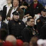 The Secret Service and Cleveland police kept a close watch on the crowd as Republican presidential candidate Donald Trump spoke at a campaign rally this month.