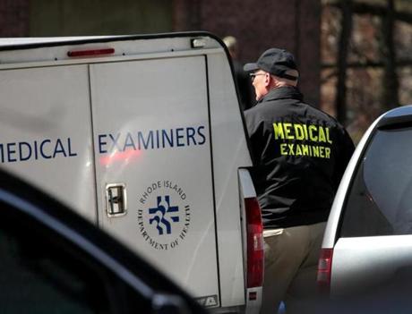 A state medical examiner at a site near Branch Avenue and Woodward Road in Providence.
