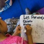 A student wrote in Spanish during a language immersion program at McPolin Elementary School in Park City.