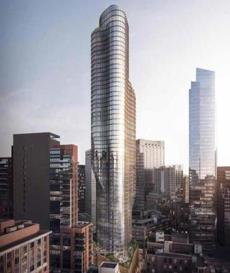 Midwood, a New York development company, released plans for its 59-story tower in Downtown Crossing, the second tower that would be built in that part of the city. (Adrian Smith +  Gordon Gill)
