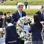 US Secretary of State John Kerry (center) became the highest ranking US official to visit the memorial in Hiroshima.