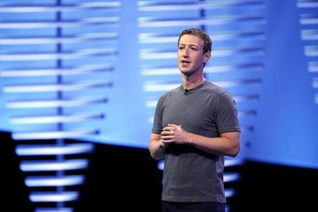 Facebook CEO Mark Zuckerberg speaks on stage during the Facebook F8 conference in San Francisco, California April 12, 2016. REUTERS/Stephen Lam
