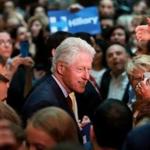 Bill Clinton campaigned in Rhode Island on Thursday.