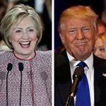 Hillary Clinton and Donald Trump addressed supporters Tuesday after their primary victories in New York.