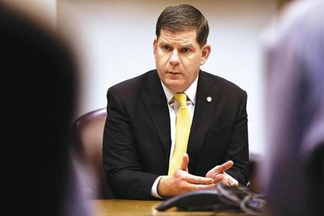 Boston Mayor Martin J. Walsh said no government official had contacted him about any investigation related to his time as head of the Boston Building Trades.
