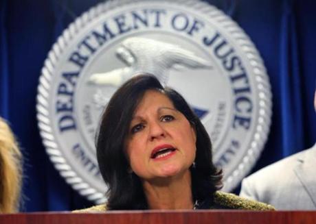 US Attorney Carmen M. Ortiz was appointed by President Obama and confirmed to her post in 2009.
