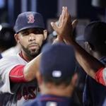 David Price high-fived teammates after coming off the field in the eighth inning Tuesday night.