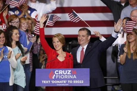 Ted Cruz held a campaign rally to announce Carly Fiorina as his running mate in Indianapolis.
