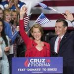 Carly Fiorina appeared with Ted Cruz at a campaign rally Wednesday in Indianapolis.