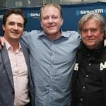 NEW YORK, NY - APRIL 27: Former ESPN Analyst Curt Schilling (C) talks about his ESPN dismissal and politics during SiriusXM's Breitbart News Patriot Forum hosted by Stephen K. Bannon (R) and co-host Alex Marlow (L) at the SiriusXM Studio on April 27, 2016 in New York, New York. (Photo by Cindy Ord/Getty Images for SiriusXM)