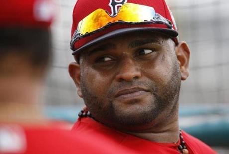 Pablo Sandoval, pictured in February during a spring training workout in Fort Myers, Fla. 
