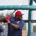 Boston Red Sox' Pablo Sandoval prepares to swing during batting practice before an exhibition spring training baseball game against the St. Louis Cardinals, Monday, March 21, 2016, in Jupiter, Fla. (AP Photo/Brynn Anderson)