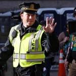 04/18/2016 -Boston, MA- Mark Wahlberg filming a scene at the at the finish line of the 120th Boston Marathon in Boston, MA on April 18, 2016. More than 30,000 participants registered for the 2016 Boston Marathon, the third largest field in the race history. (Craig F. Walker/Globe Staff) section: Sports reporter: