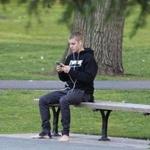 Justin Bieber went shoeless in Boston on Monday.