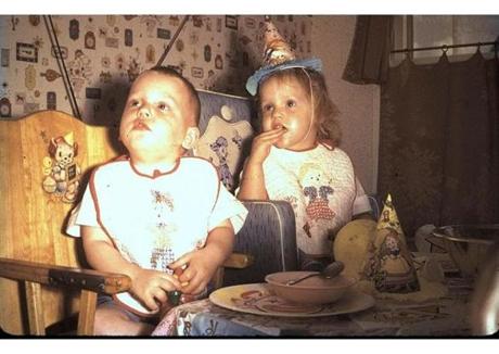 Twins David and Denise Miscavige on their second birthday.
