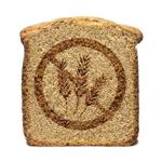 Bread slice marked with gluten-free stamp